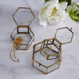 Nesting Glass Shadow Boxes – Hexagon (Set of 3)